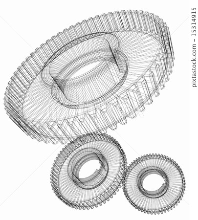 Gear set on white background 15314915