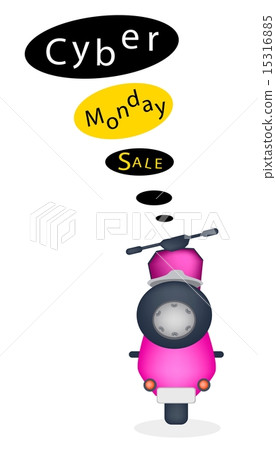A Motorbike with Cyber Monday Sale Banner A Motorbike with Cyber Monday Sale Banner 15316885