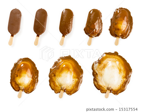 Melting chocolate and vanilla ice cream stick 15317554