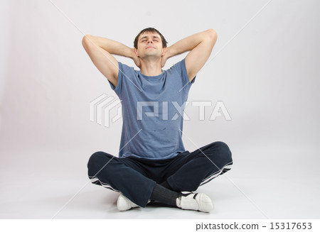 Athlete stretches the muscles of back Athlete stretches the muscles of back 15317653