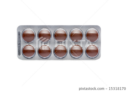The brown pills in a blister The brown pills in a blister 15318170
