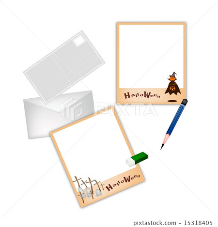 Halloween Postcard and Envelope with Pencil 15318405