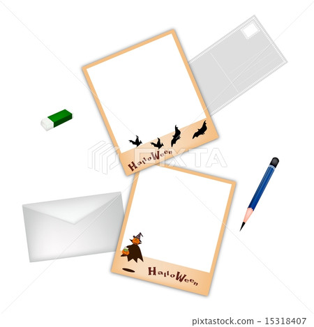 Happy Halloween Postcard and Envelope with Pencil 15318407