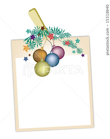 Blank Photos with Christmas Ball Hanging 15318640