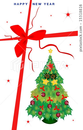 New Year Gift Card with Christmas Tree 15318816