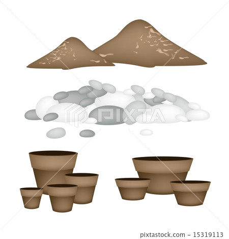 Terracotta Flower Pots with Soil and Pebble Terracotta Flower Pots with Soil and Pebble 15319113