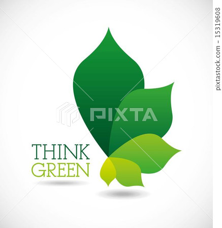 think green design over gray background vector illustration think green design over gray background vector illustration 15319608