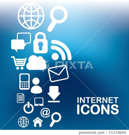 internet icons over blue background vector illustration internet icons over blue background vector illustration 15319609