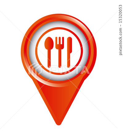 map pointer design with restaurant signal over gray background v 15320053