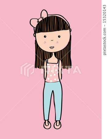 Beautiful woman over pink background vector illustration 15320143