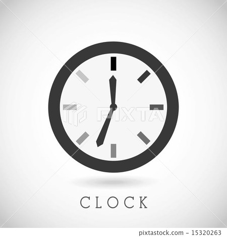 clock and time icon over gray background vector illustration 15320263