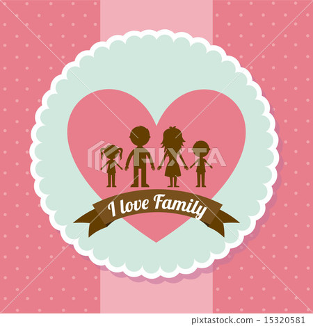 Family design over dotted pink background vector illustration 15320581