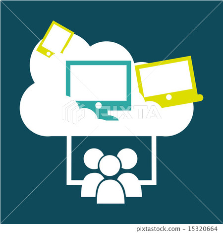 cloud computing over blue background vector illustration cloud computing over blue background vector illustration 15320664