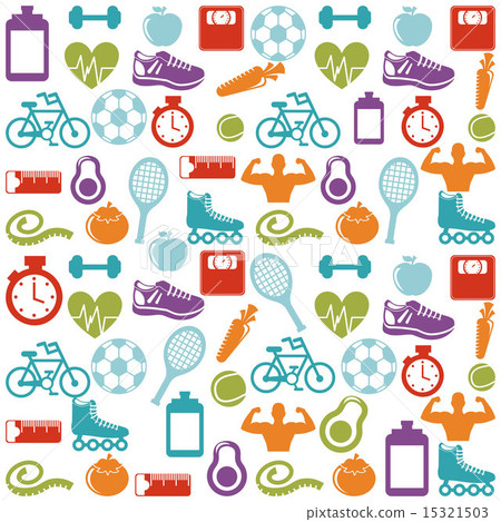 Fitness and sports design over pattern background vector illustr Fitness and sports design over pattern background vector illustr 15321503