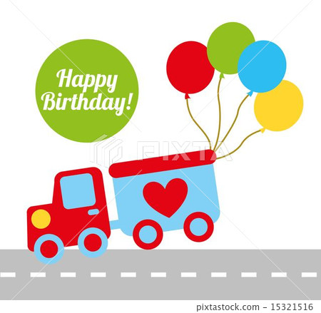 happy birthday design over white background vector illustration 15321516
