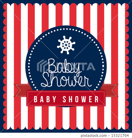 baby shower design over lineal background vector illustration 15321704