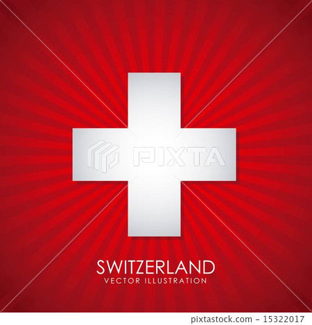 Swiss design over red background vector illustration 15322017