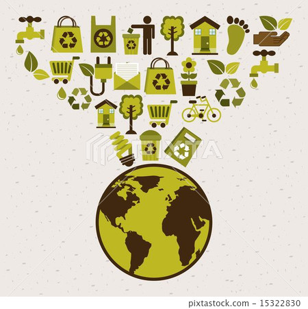 Ecology design over beige background vector illustration 15322830
