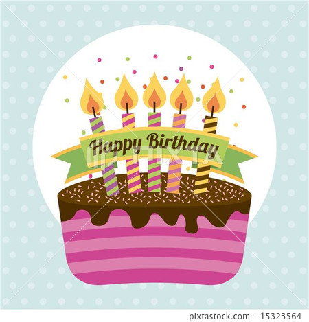 Birthday design over blue background vector illustration 15323564