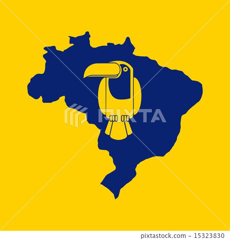 Brazil design over yellow background vector illustration Brazil design over yellow background vector illustration 15323830