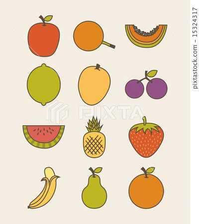 Fruits design over beige background vector illustration Fruits design over beige background vector illustration 15324317