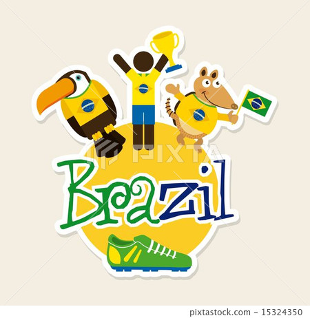 Brazil design over beige background vector illustration Brazil design over beige background vector illustration 15324350