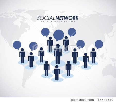 Social network design over gray background vector illustration 15324359