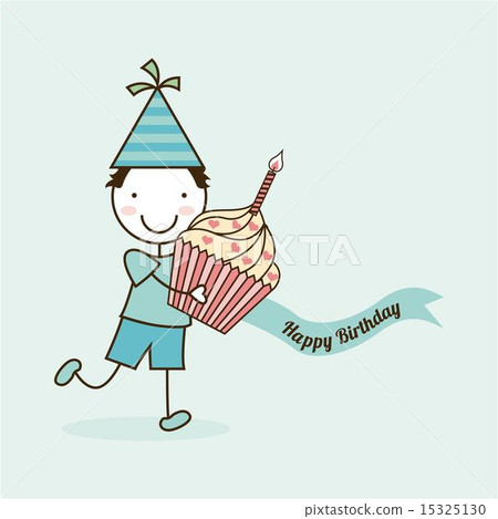 Birthday design over blue background vector illustration 15325130
