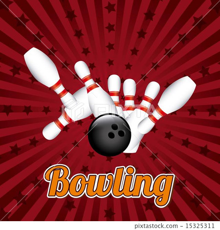 Bowling design over red background vector illustration Bowling design over red background vector illustration 15325311