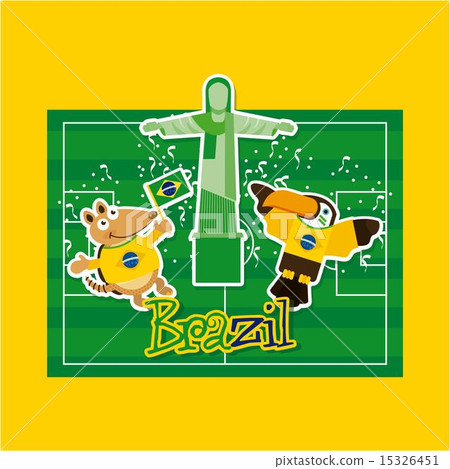 Brazil design over yellow background vector illustration Brazil design over yellow background vector illustration 15326451