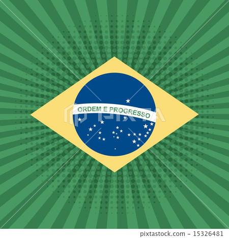 Brazil design over green stripes background vector illustration Brazil design over green stripes background vector illustration 15326481