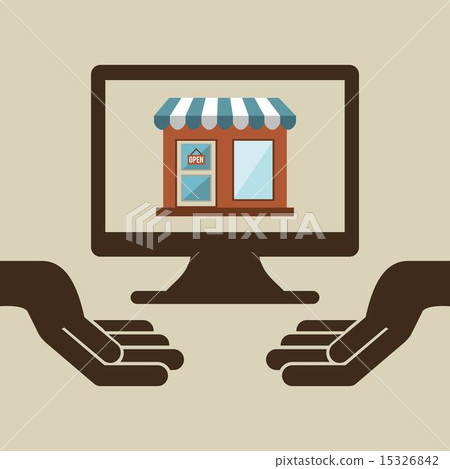 E-commerce design over beige background vector illustration 15326842