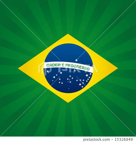 Brazil design over green stripes background vector illustration Brazil design over green stripes background vector illustration 15326849