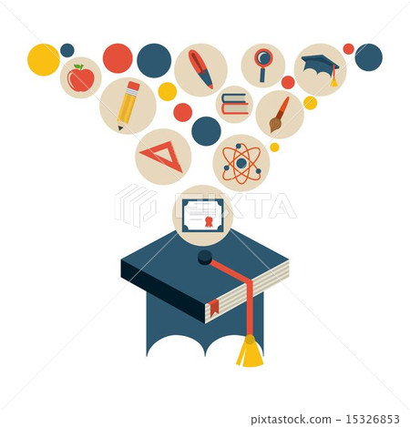 Graduation design over white background vector illustration Graduation design over white background vector illustration 15326853