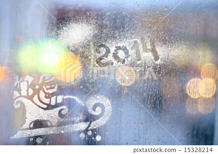 window rain blurred city lights 15328214