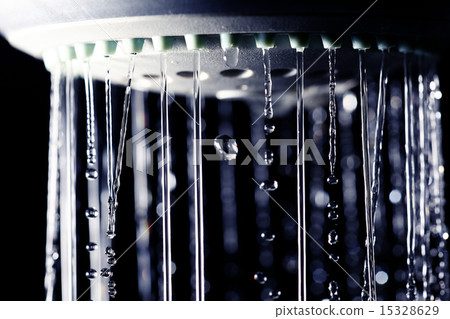 shower water drops on black background shower water drops on black background 15328629
