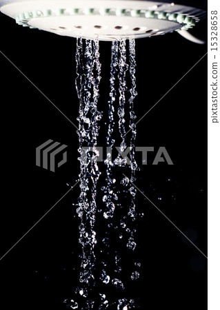 shower water drops on black background 15328658