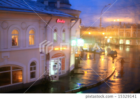 window rain blurred city lights window rain blurred city lights 15329141