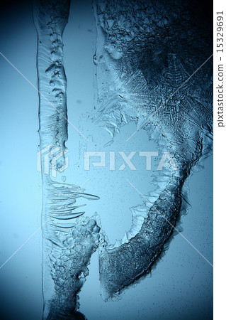 ice texture, macro, blue broken cold the background 15329691