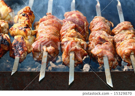 图库照片: kebab skewers barbecue