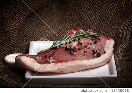 图库照片: fresh meat pork spare ribs