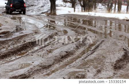 Dirty wet road, off-road clay Dirty wet road, off-road clay 15330154