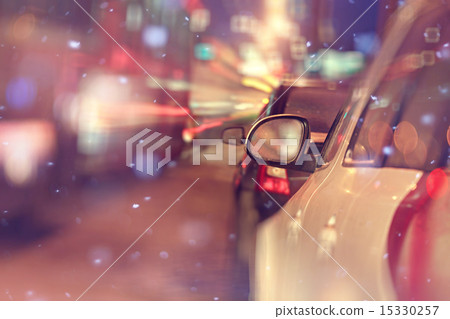 city __car traffic jams night lights 15330257