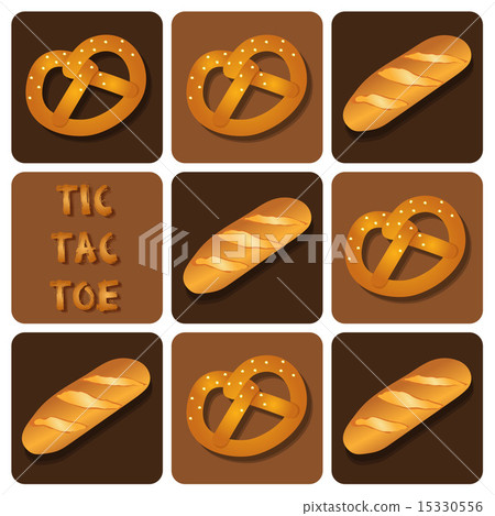 Tic-Tac-Toe of Bread and Pretzel 15330556