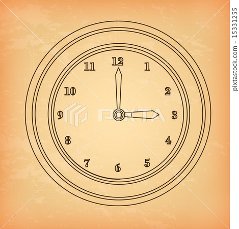 clock and time icon over cream background vector illustration 15331255