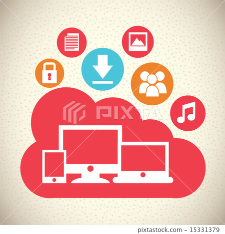 cloud computing over beige background vector illustration 15331379