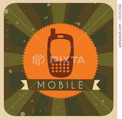 mobile design over grunge background vector illustration.. mobile design over grunge background vector illustration.. 15331382