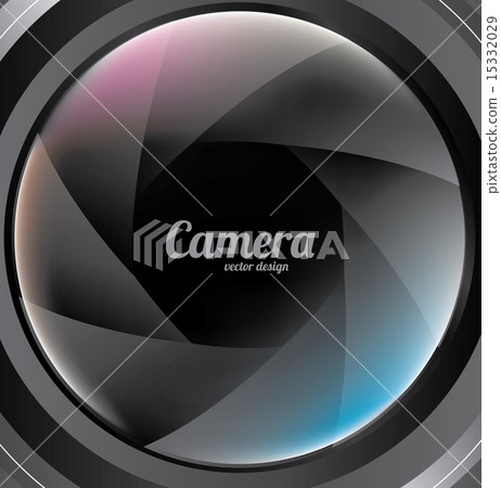 camera lens over black background vector illustration 15332029