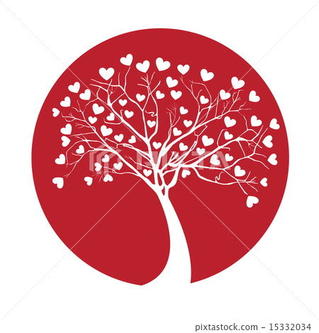tree love over white background vector... - Stock Illustration ...