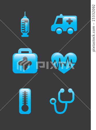 medical icons over black background vector illustration 15332092